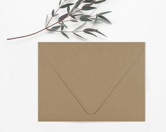 25 Kraft Recycled Envelopes, kraft wedding envelopes, kraft envelopes, colored envelopes, modern envelopes, invitation envelopes, recycled