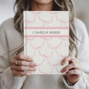 Diario de lazo, cuaderno coqueto, Cartas a mi hija, Cuaderno de tapa dura, Querida hija, Regalo personalizado, Diario personalizado, Regalo para niña