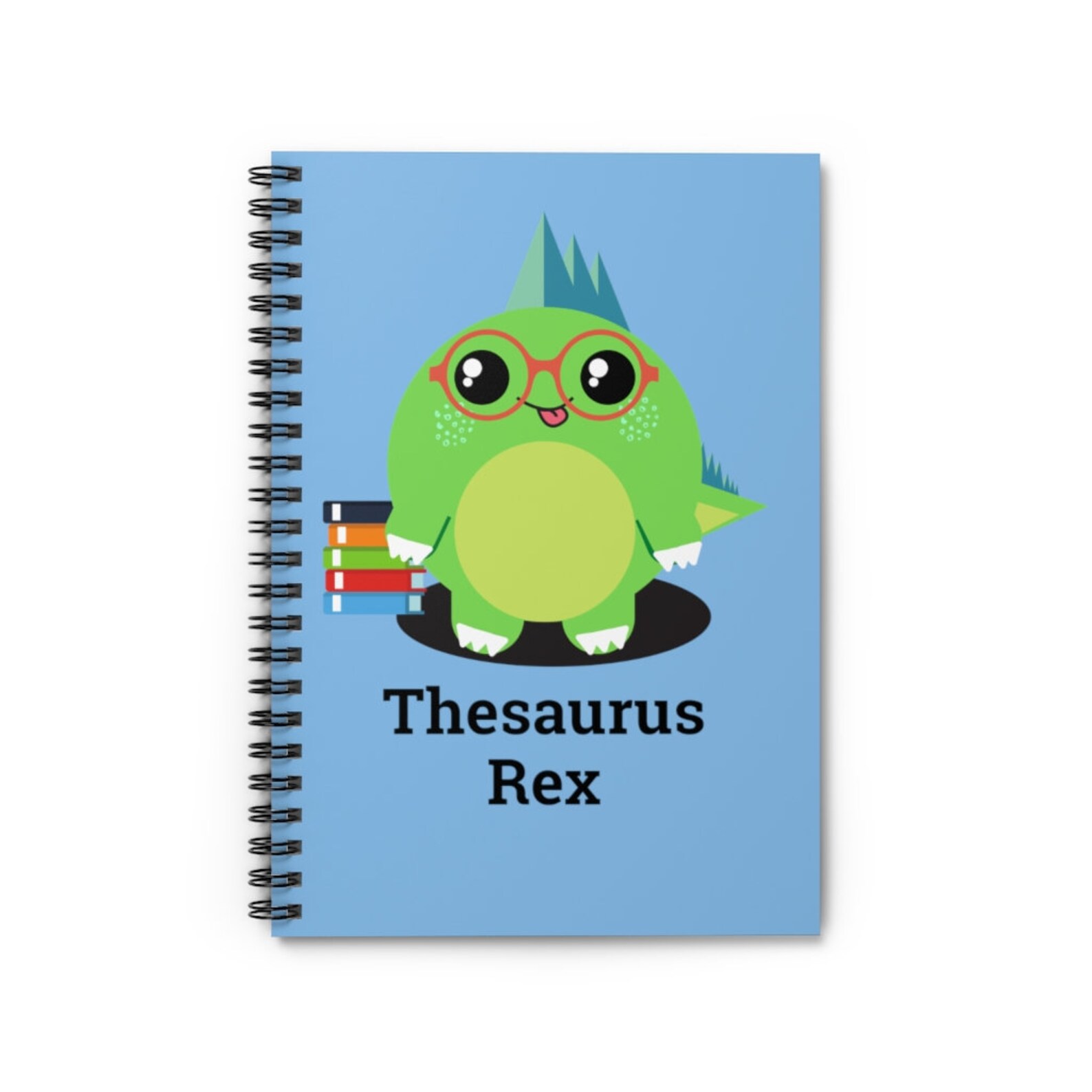 Thesaurus Rex Cute Dinosaur Book Worms Spiral Notebook Etsy