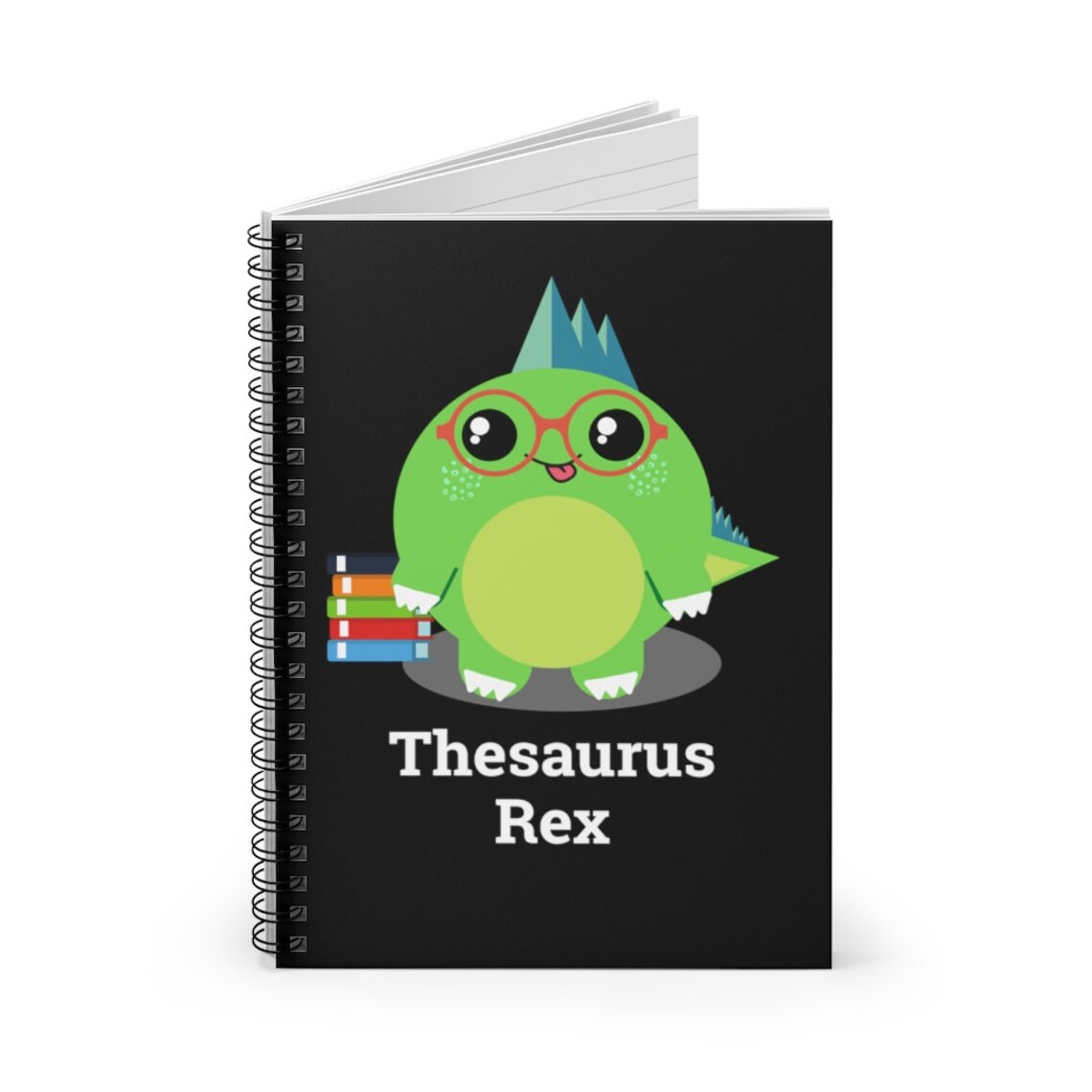 Thesaurus Rex Cute Dinosaur Book Worms Spiral Notebook Etsy