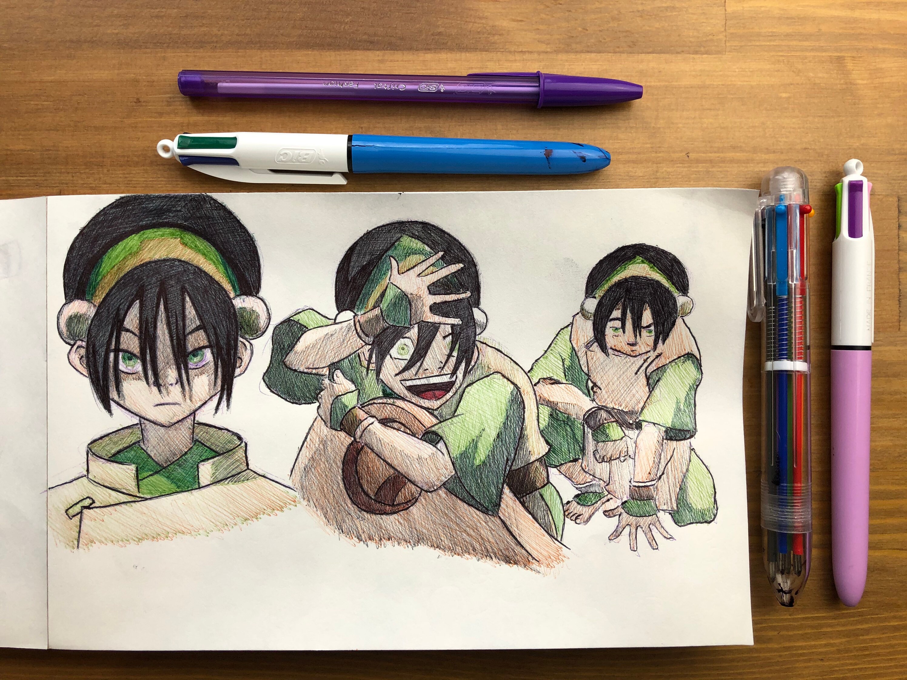 Toph from avatar: the last airbender in a rainy night