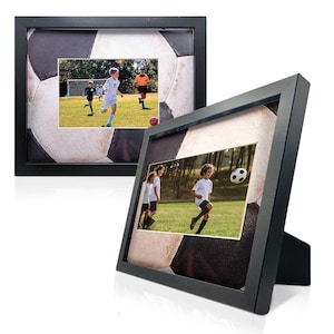 Fotolijst iFrame herdenkingsmunt sportatletiek I Past voor foto van 5 x 7 I echt hout zwarte afwerking| Bureau-, tafel- of wandmontage Gemaakt in de VS