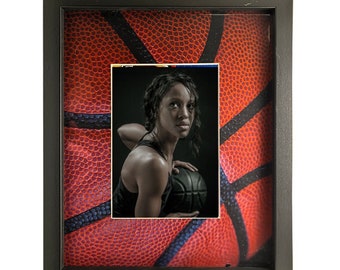 iFrame Basketball Frames I Fits 5x7 Photo, Real Wood Black Finish, Desktop or Wall Mount I Shatterproof Lens I Made in the USA