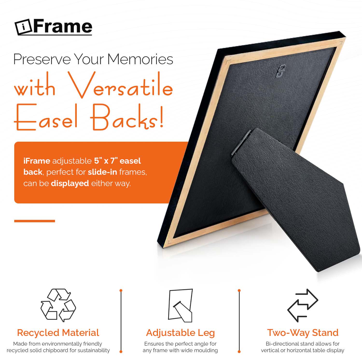 Iframe Adjustable DIY Easel Backs Easel Stand for Pictures Solid Black ...