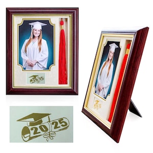 Graduation Photo & Tassel Frame: Wood, with Plexiglass
