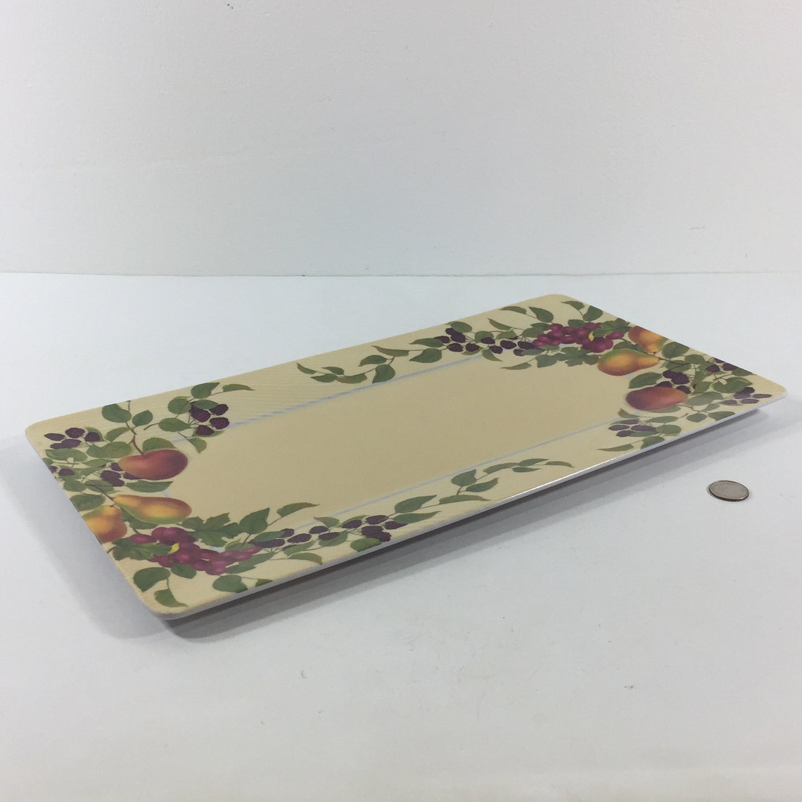 Melamine Bread Serving Tray Fruit Pattern Rectangular Platter Etsy