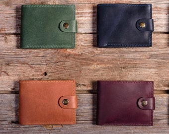 Leather Bifold Wallet Handmade Minimalist Slim Wallet Small Leather Wallet Leather Wallet Mens Coin Personalized Leather Wallet