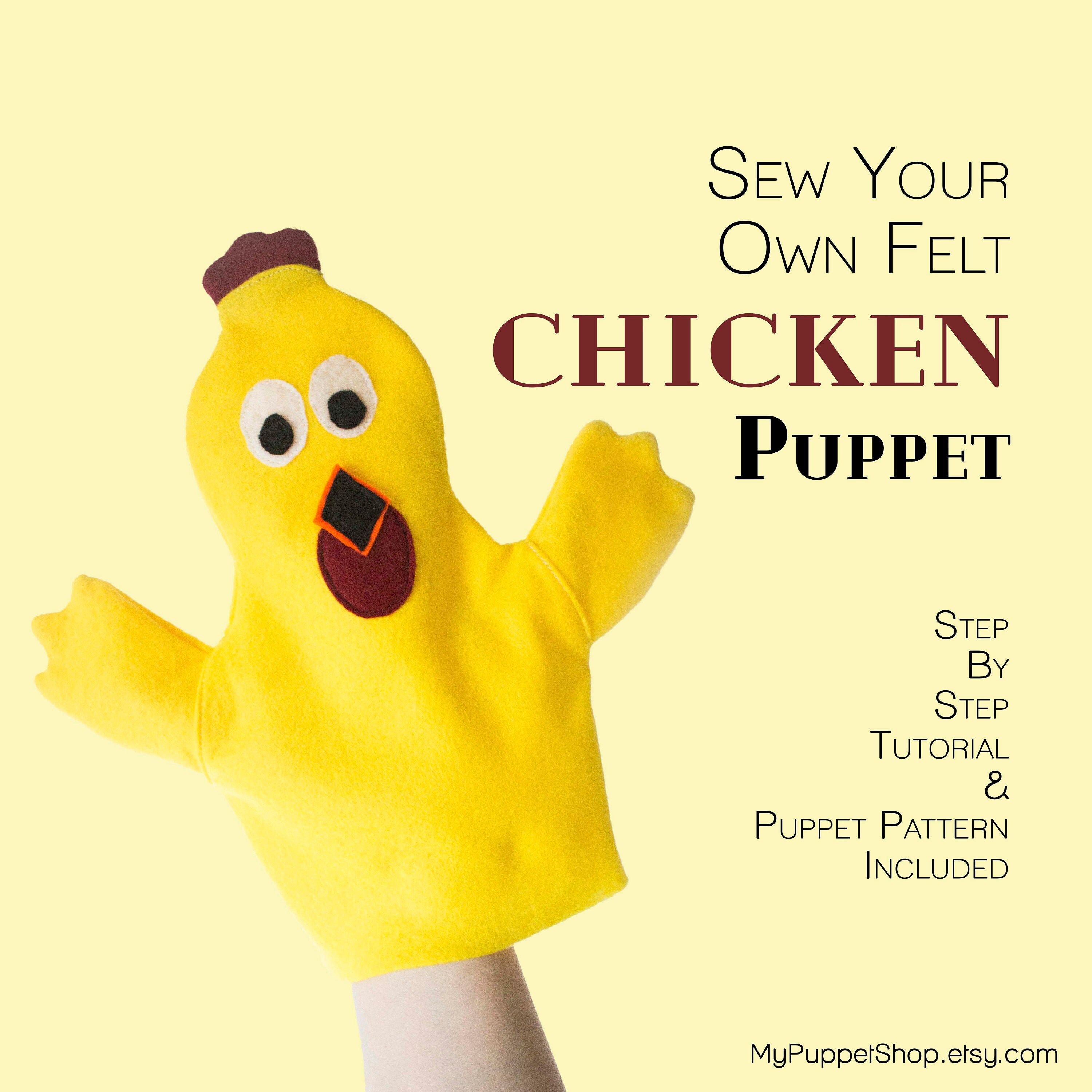 Chicken Hand Puppet Sewing Pattern Animal Puppets DIY Felt Etsy Hong Kong