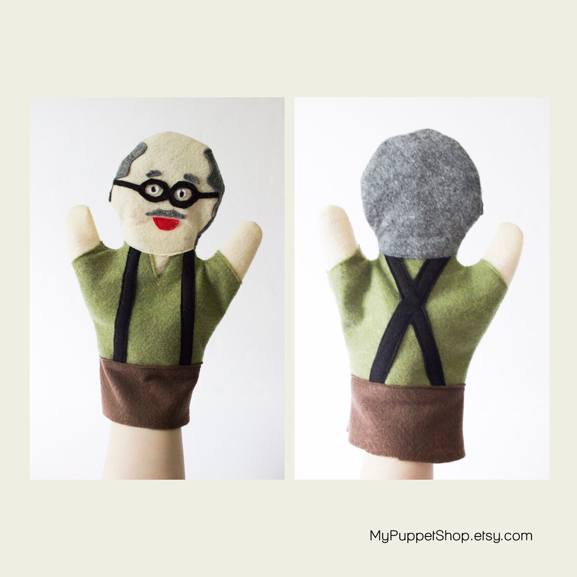 Grandpa People Puppet Sewing Pattern Old Man Felt Hand Etsy