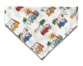 Summer Dog Bandana, Beach Dog bandana over the collar, Personalized Bandana, X-small, Small, Medium, Large bandana, Pet Bandana