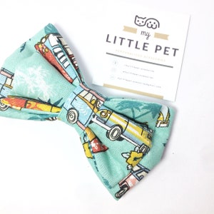 Hippie Van Dog Bow Tie , Flower power , Surf beach dog bow , Summer Bow Tie for dogs , " HIPPIE " image 6