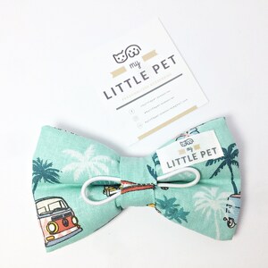 Hippie Van Dog Bow Tie , Flower power , Surf beach dog bow , Summer Bow Tie for dogs , " HIPPIE " image 4