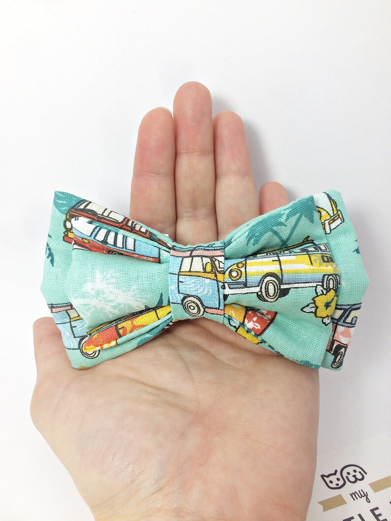 Hippie Van Dog Bow Tie , Flower power , Surf beach dog bow , Summer Bow Tie for dogs , " HIPPIE " image 5