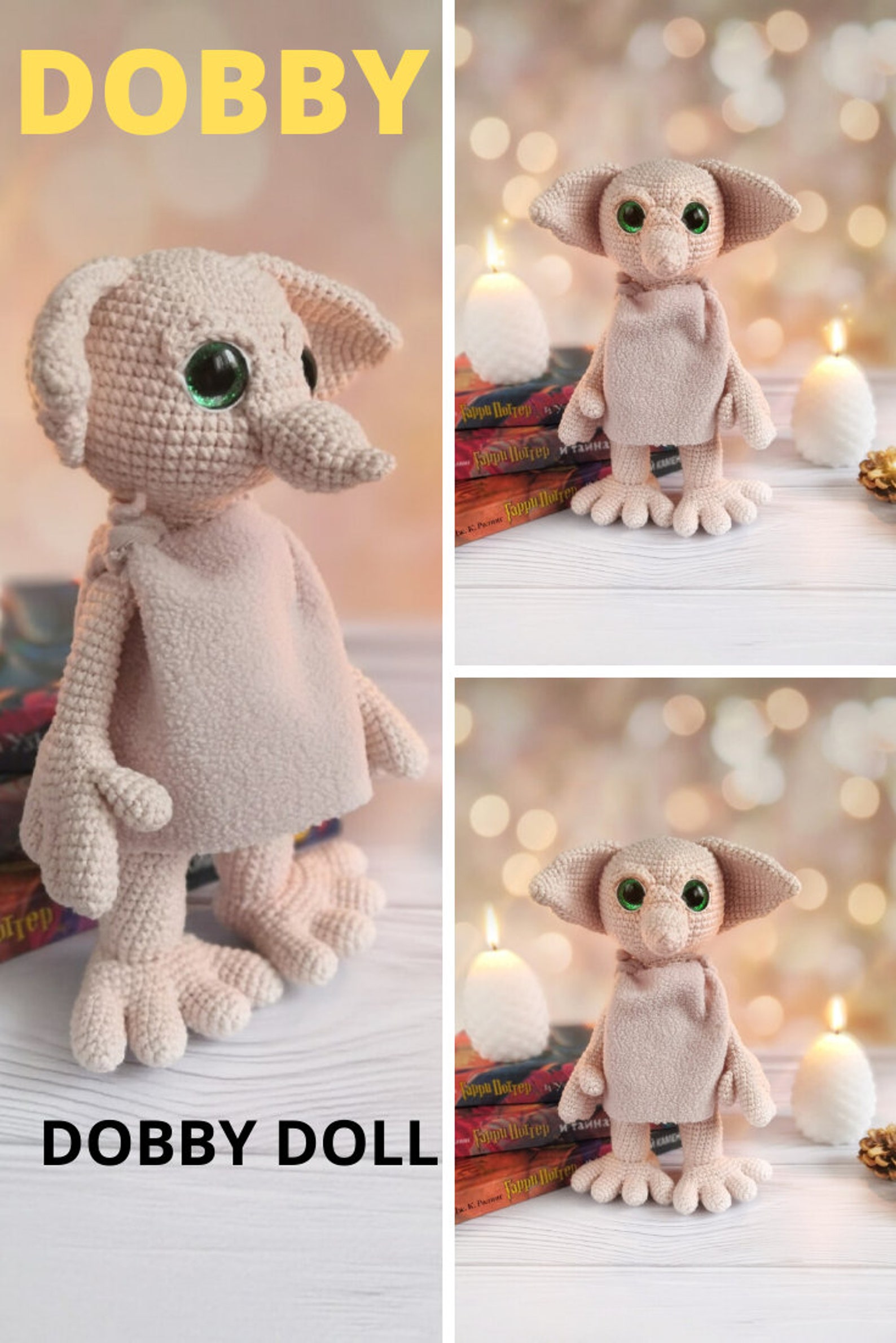Crochet dobby.house elf pattern.amigurumi dobby.fantastic Etsy