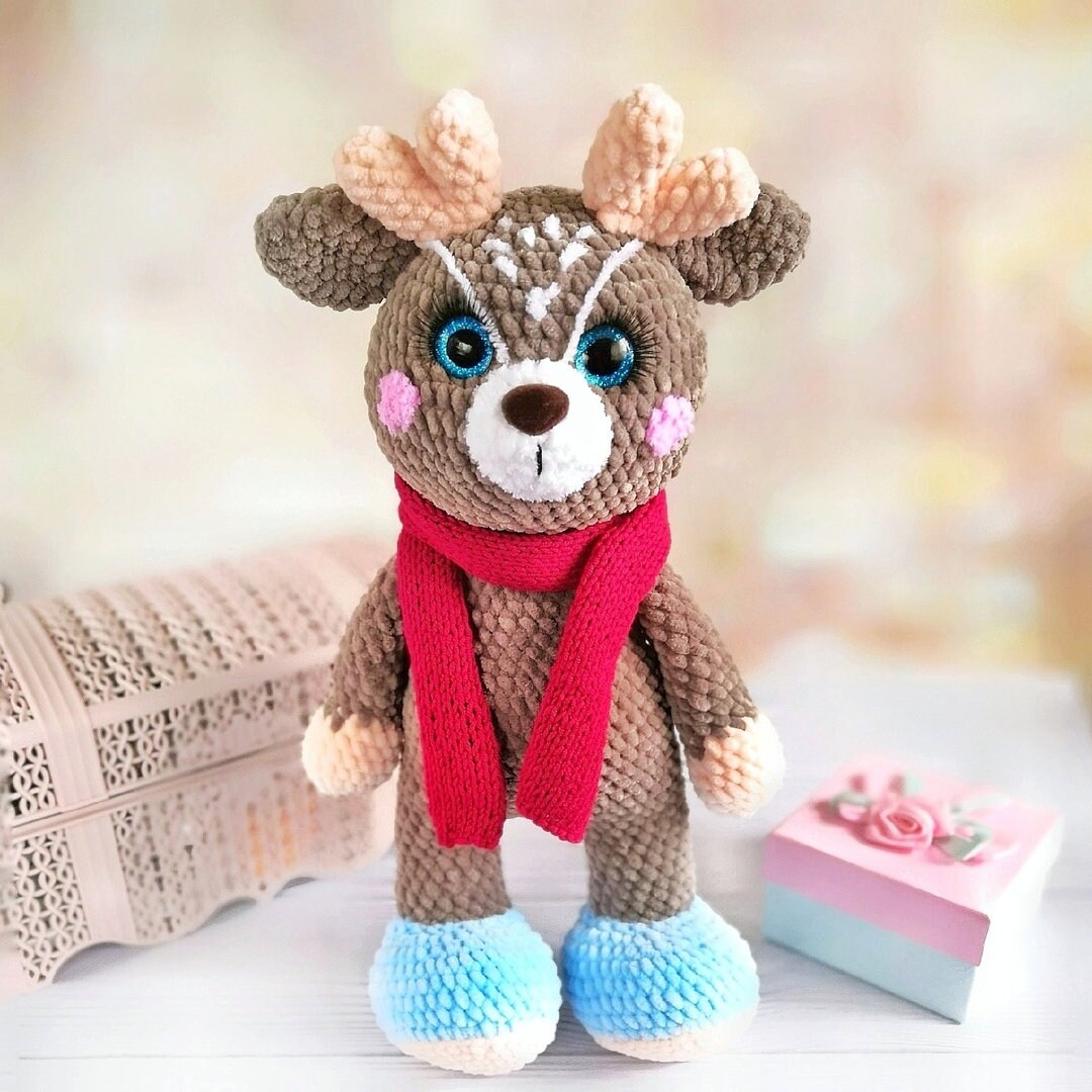 Deer Stuffed Animal.deer Figurines.plush Deer.deer Toy | Etsy
