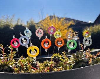 Bloemstokken, tuinstokken, plantenstokken, kralenstokken, cadeau voor jou, handgemaakt, vensterbankdecoratie, BSB