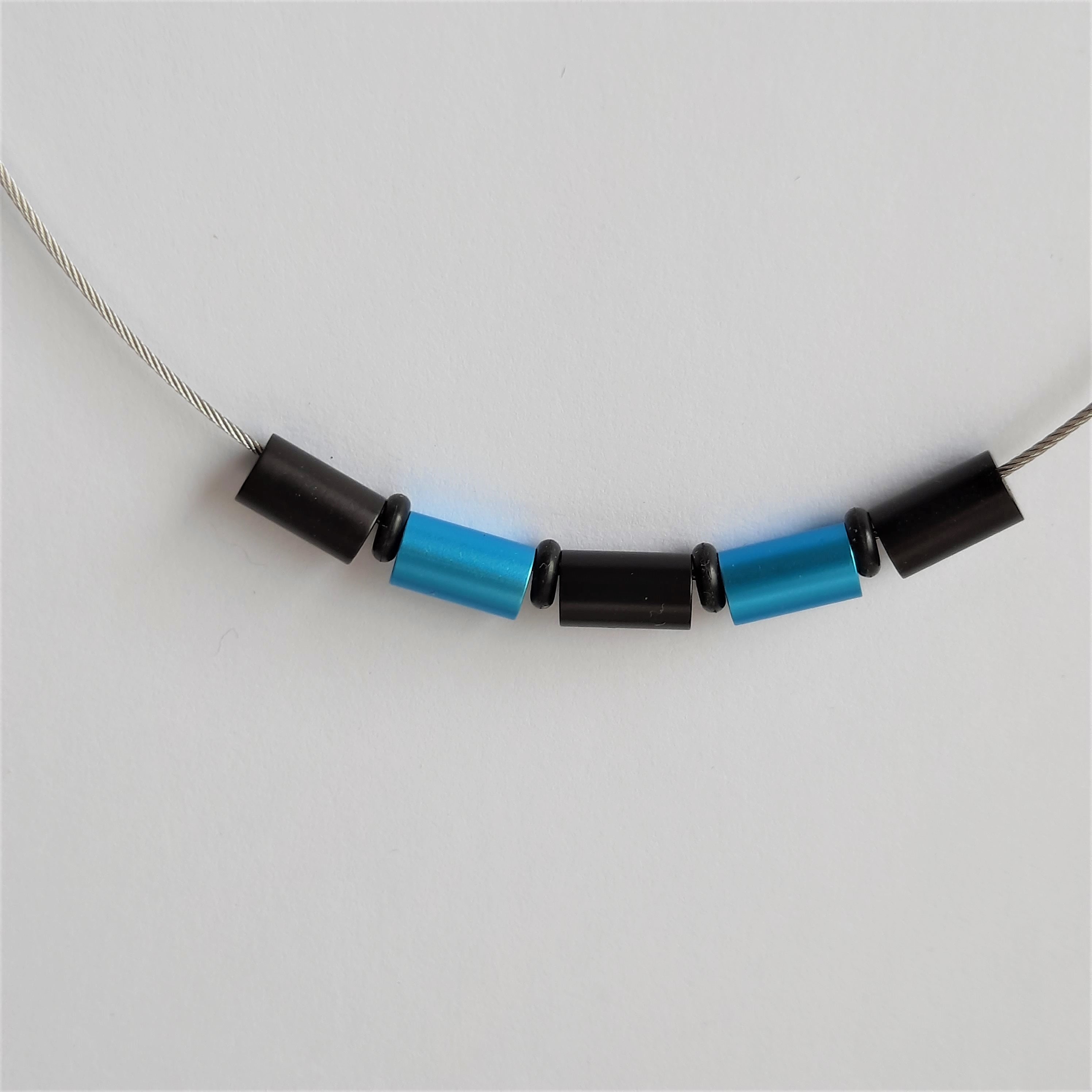 S Interchangeable necklace with aluminum tubes - aluminum jewelry - interchangeable jewelry - aluminum - Mother's Day - girlfriend