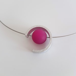 P Interchangeable necklace open asymmetrical ring including 15 Polaris beads for interchange - neckless - rainbow - aluminum jewelry - Polaris jewelry