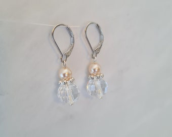 R6 - Glass Bead Earrings with Stainless Steel Brisur - best friend gift - Earring - Hanging Earrings