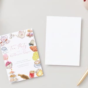 Tea Party Birthday Invitation - Editable Digital Template for Kids Tea Party - Tea Party Theme - Instant Download