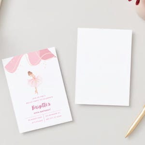 Ballet Birthday Party Invitation - Digital Ballet Party Printable for Toddler Girls - Ballerina Birthday Invite