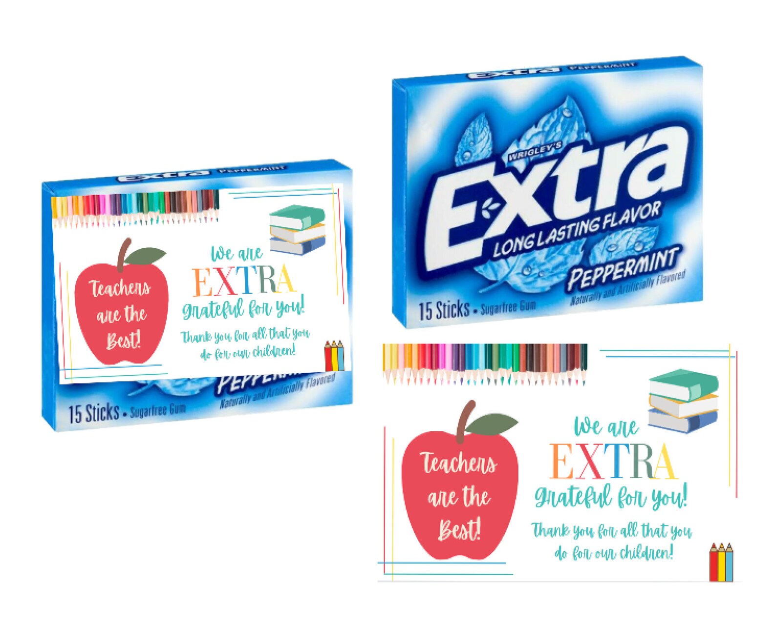 Teacher Appreciation EXTRA Gum Tag Editable Canva Template Gifts for ...