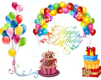 Birthday PNG Image Bundle | Birthday Images | Clip art | PNG images | Birthday Invite art | Fun Birthday Images