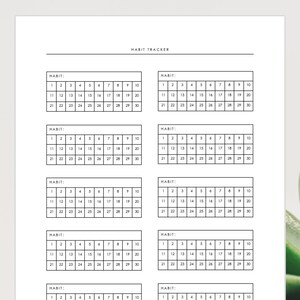 Minimalist Habit Tracker, Downloadable Habit Tracker, Printable Monthly Habit Tracker, Digital Habit Tracker