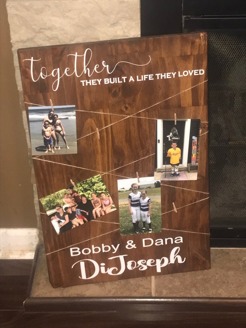 Photo Memory Board W/clips Custom Photo Board Photo Display Etsy