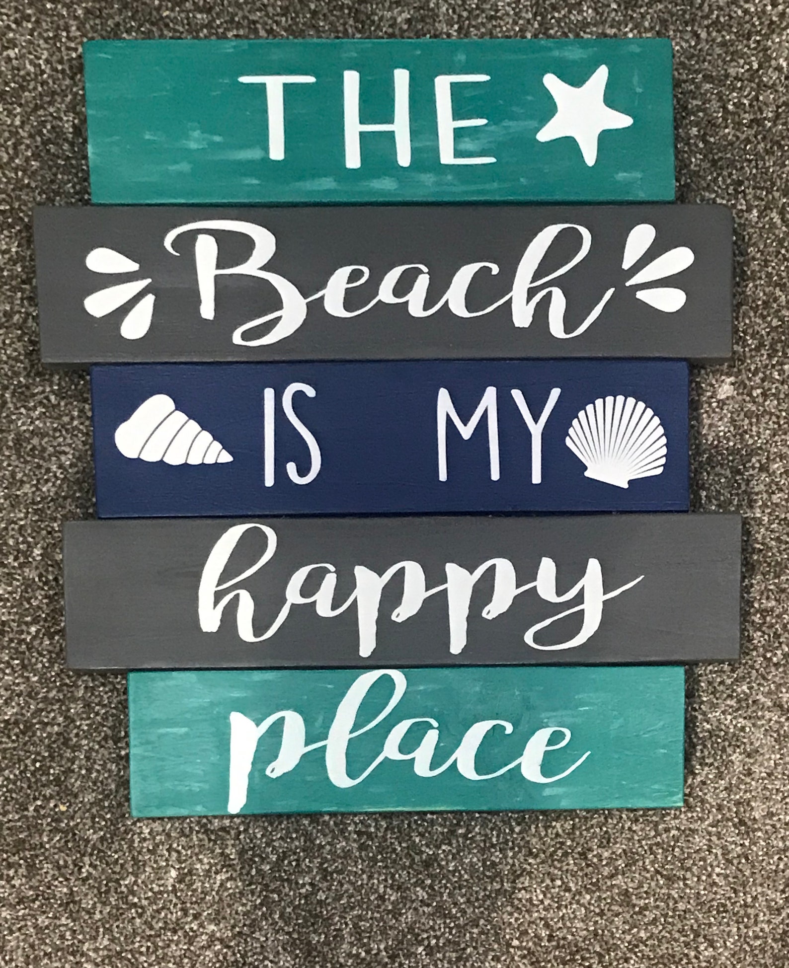 The Beach is My Happy Place Wood Sign/pallet Wood Art/ Beach Etsy