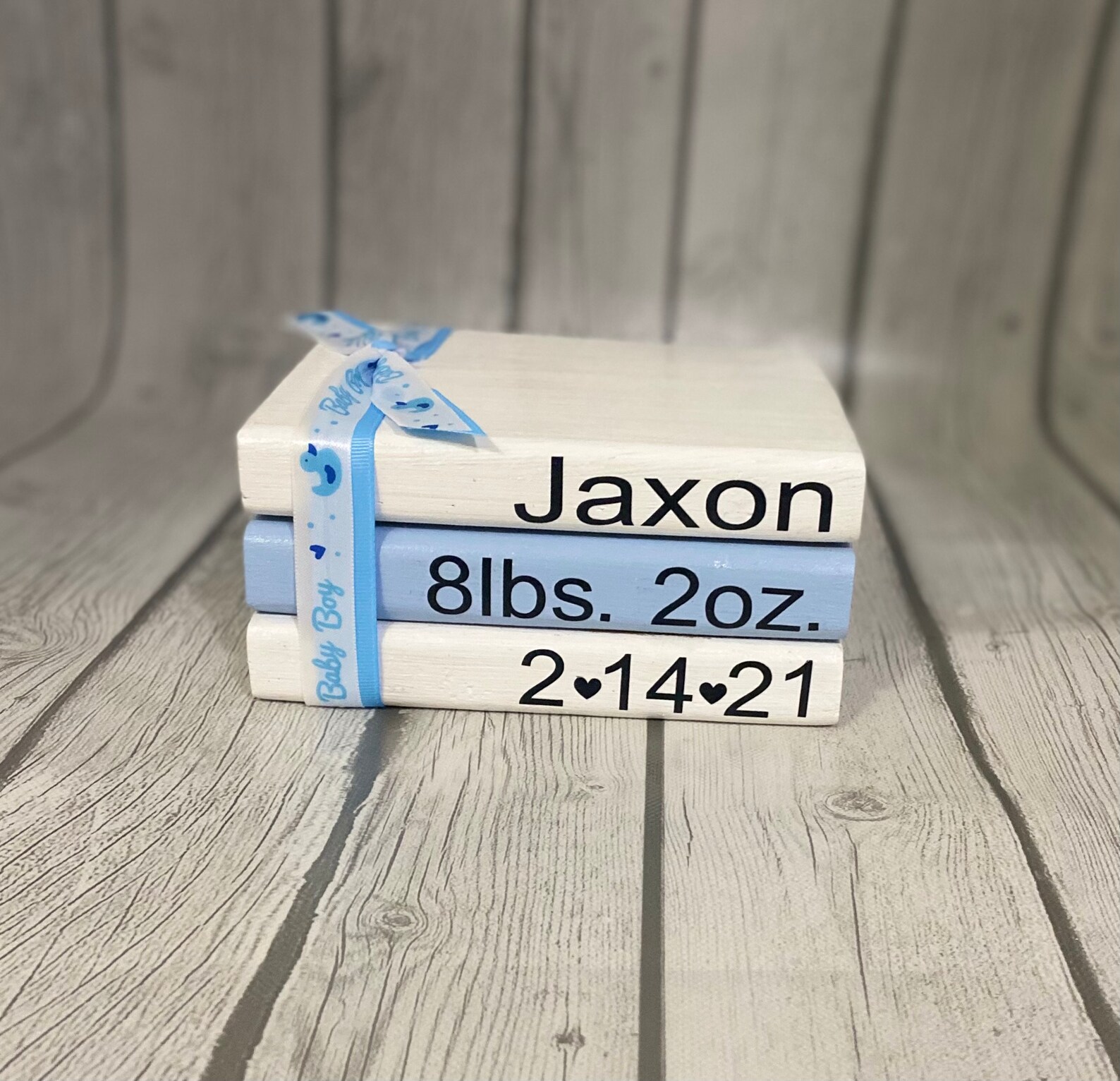 Farmhouse Baby Book Stack/ Baby Gift/ Book Stack Decor/ Baby Etsy