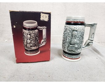 1985 Vintage Handcrafted AVON  "Age Of The Iron Horse Miniature Stein" In Box