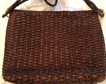 cem woven leather purse