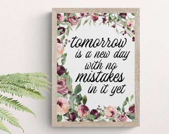 Anne of Green Gables Art Print L M Montgomery Quote No Mistakes Poster Literary Anne with an E Download Book Lover Gift Printable Wall Art