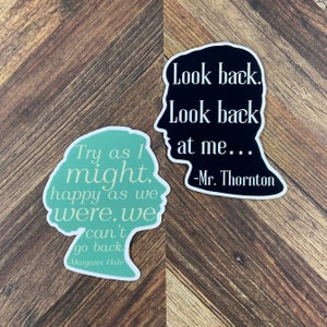 North and South Stickers - Elizabeth Gaskell - Waterproof Stickers or Ultra Thin Magnets