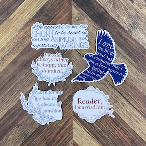 Adesivo Jane Eyre Magnete Charlotte Brontë Jane Eyre Regalo per gli amanti dei libri Adesivo per libri regalo impermeabile