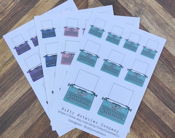 Typewriter Stickers - Write On Stickers - Vintage Stickers