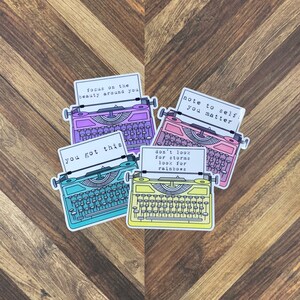 Positive Quotes - Typewriter Stickers - Positive Stickers - Waterproof Stickers or Ultra Thin Magnets