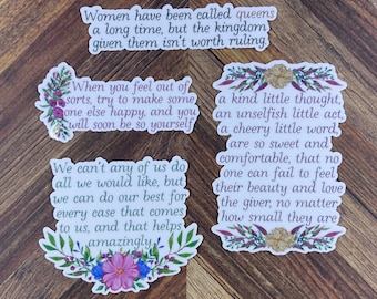 An Old Fashioned Girl Stickers - Louisa May Alcott Stickers - Waterproof Stickers or Ultra Thin Magnets - Book Quote Stickers