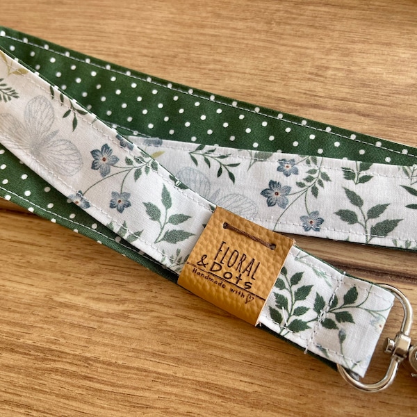 LILLYBETH • Lanyard Points Verts Vert Sapin • Lanyard Dottys Green • Porte Clés Plantes Lenyard