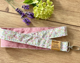 Fleurs SHABBY • Lanyard Dots Dots Rose • Lanyard Dottys Light Rose • Lanyard Pendentif Clé Fleurs Pastel