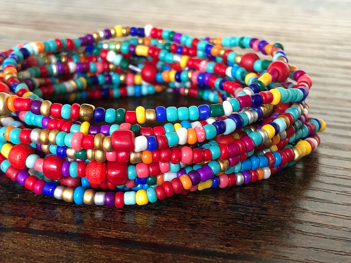 Boho-style Fiesta Inspired Multi-color 35 Long Seed Bead - Etsy