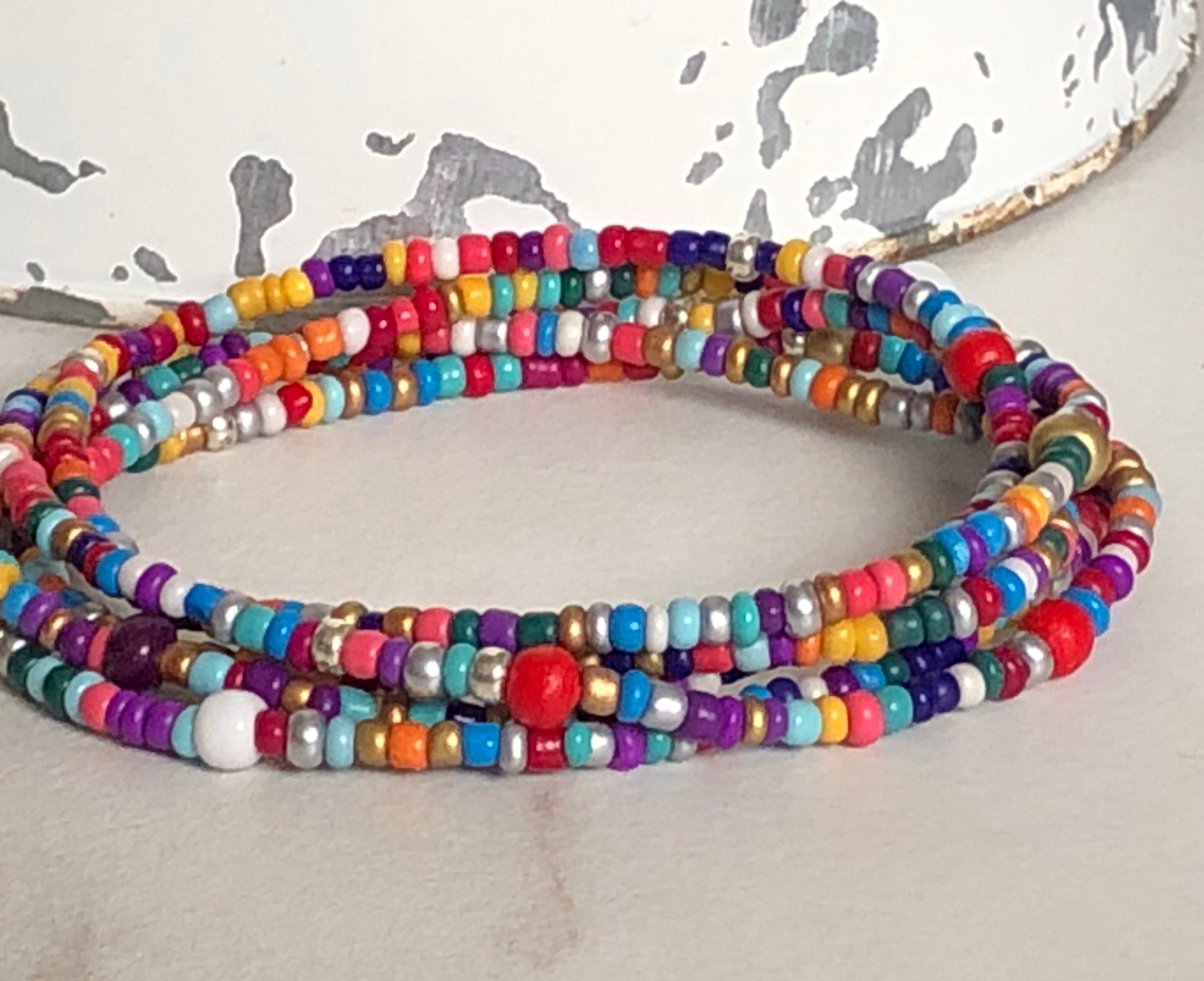 Boho-style Fiesta Inspired Multi-color 35 Long Seed Bead - Etsy
