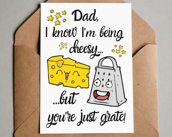 Birthday or Father's Day Gift, Greeting Card, Funny Postcard, Printable, Instant Download, Cheesy Father's Day Card