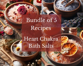 Heart Chakra Bath Salt Recipes - PDF Collection | Instant Download | Healthy Recipes | Heart Chakra | Soap Recipes | Psychic Gypsywind