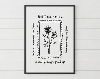 August Lyrics Digital Print | Taylor  Folklore Inspired Lyrics| Eras | Housewarming Gift |