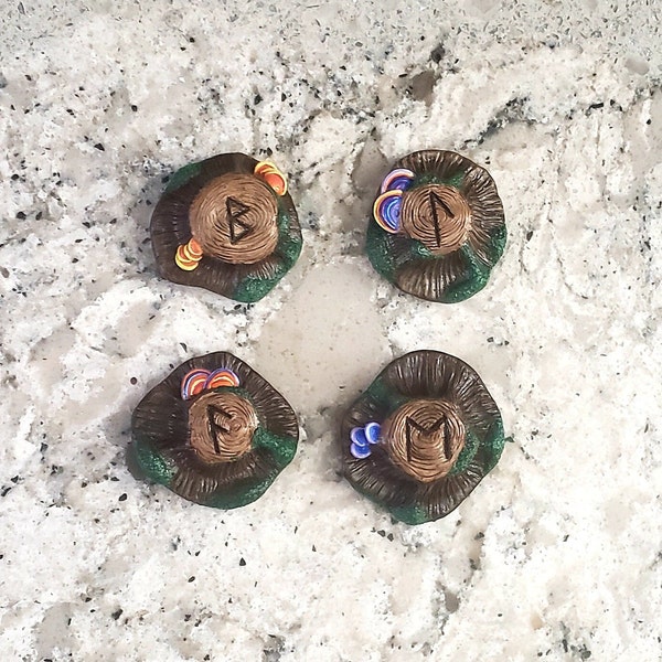 Forest Floor Rune Magnet Set, Magnet Set 4, Handmade Magnets, Rune Magnets, Cottagecore Magnets