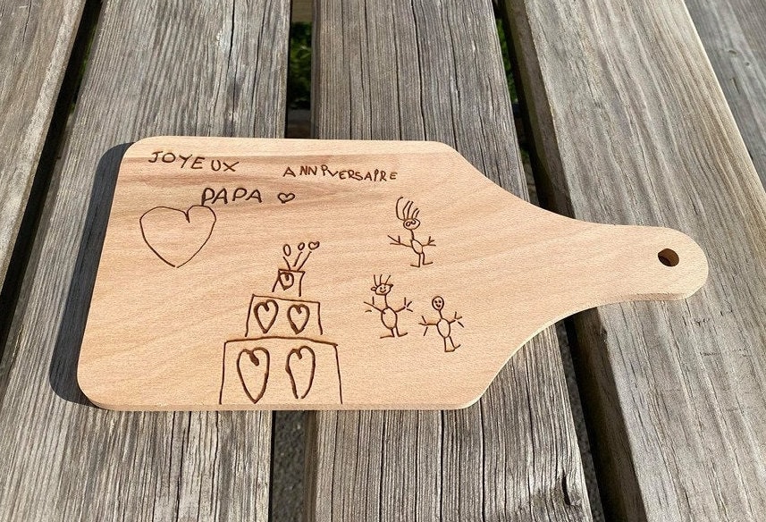 Planche Apéro | Gravure Du Dessin de Votre Enfant