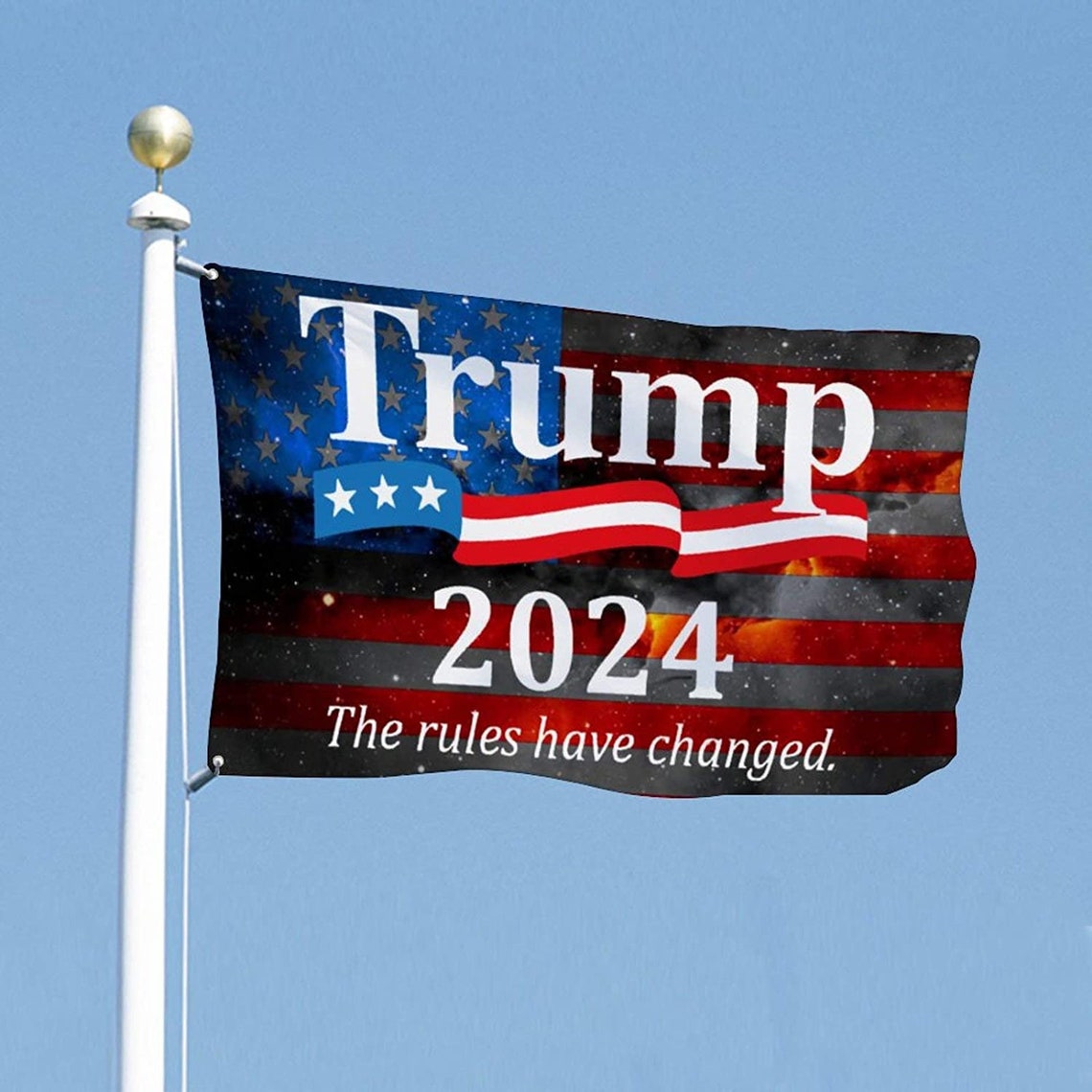 DOUBLE SIDED Trump 2024 the Rules Have Changed Flag High Etsy
