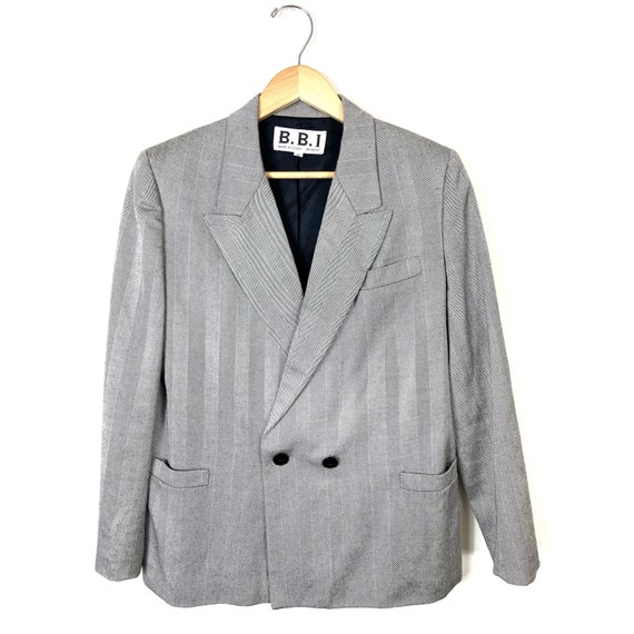 Vintage, 90s, herringbone print, oversized blazer